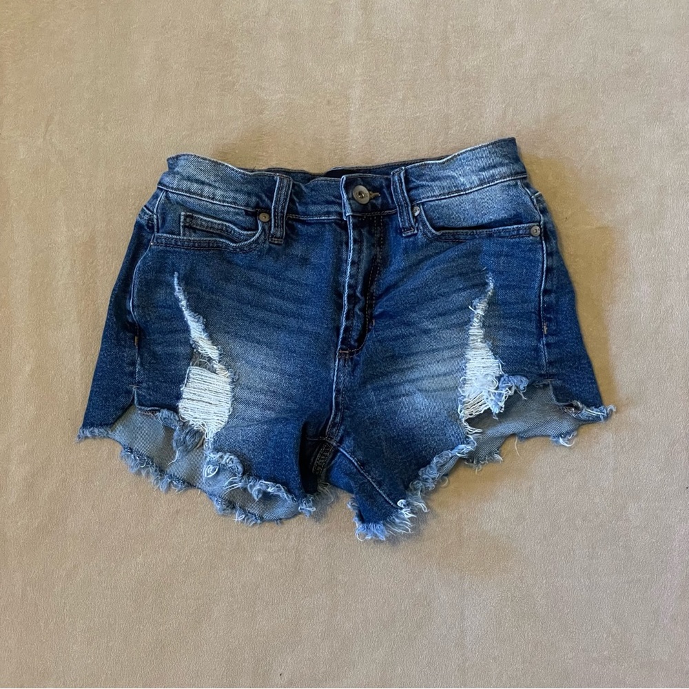 🌀 B2G1 FREE 🌀 kendall + kylie dark blue distressed jean shorts